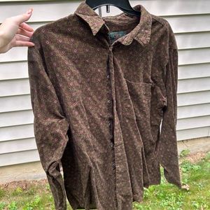Vintage Brown Patterned Button Down